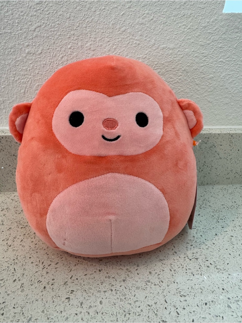 Squishmallow Monkey Plush Toy - Coral Pink- Elton